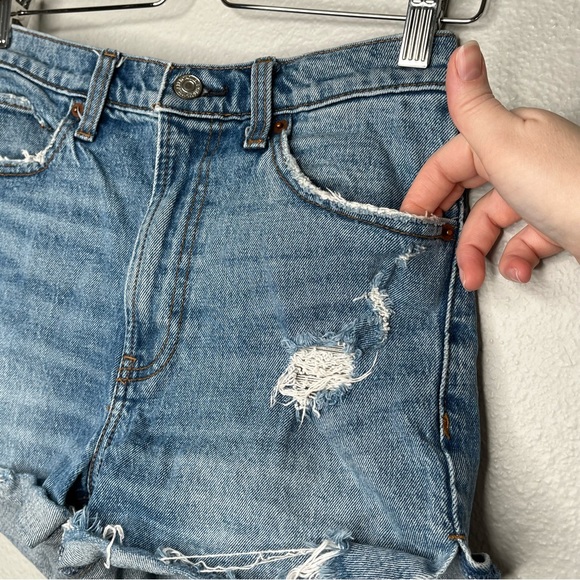 Abercrombie & Fitch distressed high rise 4” short size 25 beach summer - Picture 7 of 13